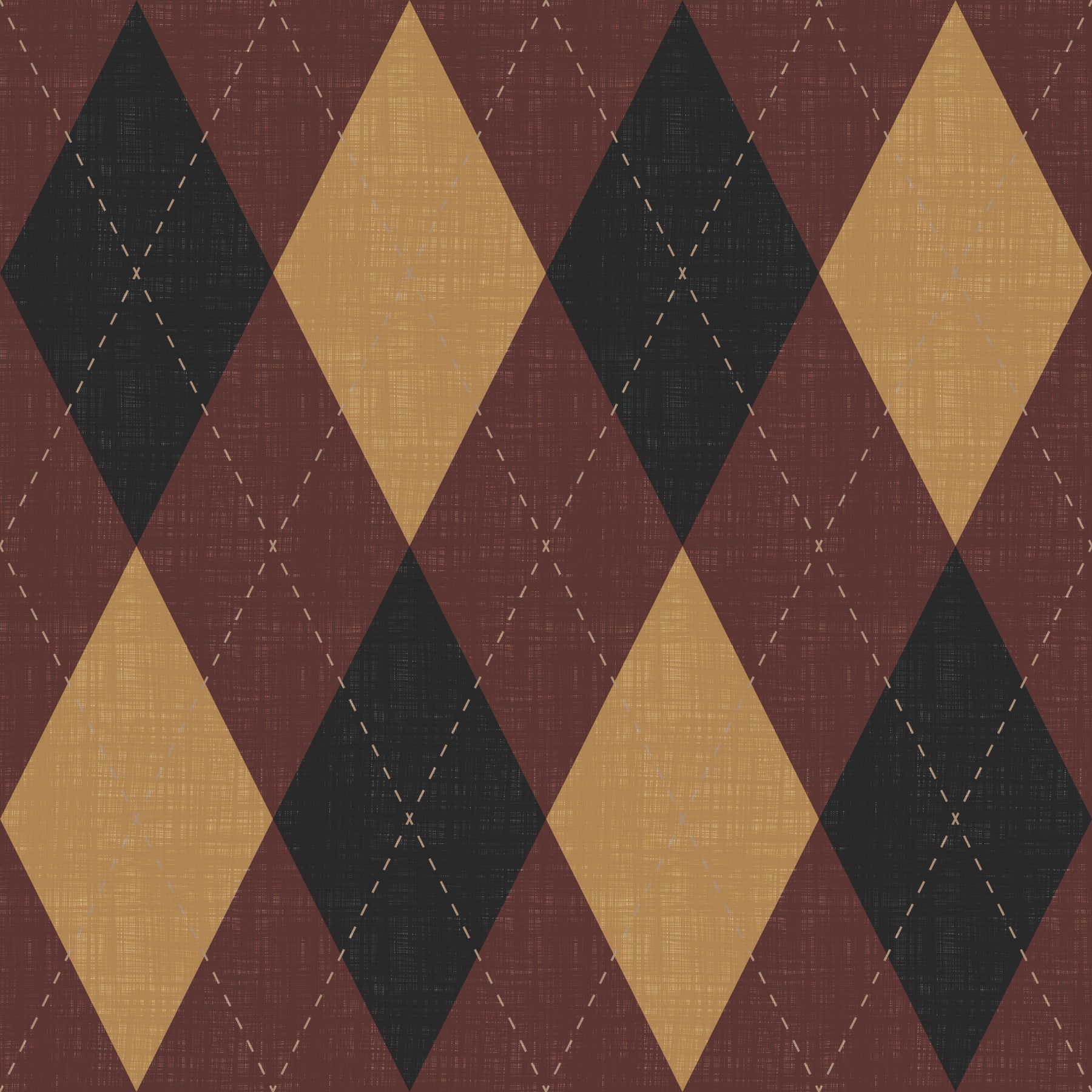 Winter Heritage - Argyle Harlequin Classic Diamond - Dark Moody Mix Wallpaper⁠