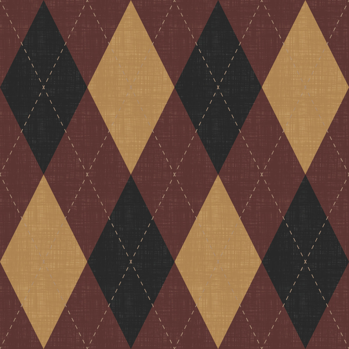 Winter Heritage - Argyle Harlequin Classic Diamond - Dark Moody Mix Wallpaper⁠ in your room