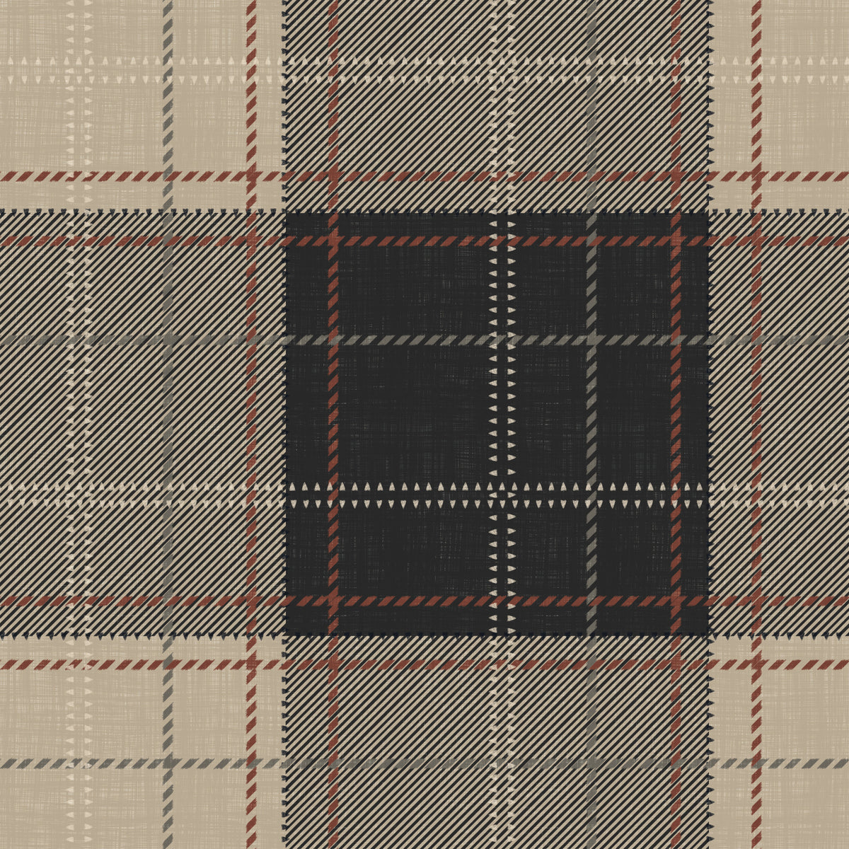 Winter Heritage - Tartan Checkerboard Plaid Block - Bold High Contrast Wallpaper⁠ in your room