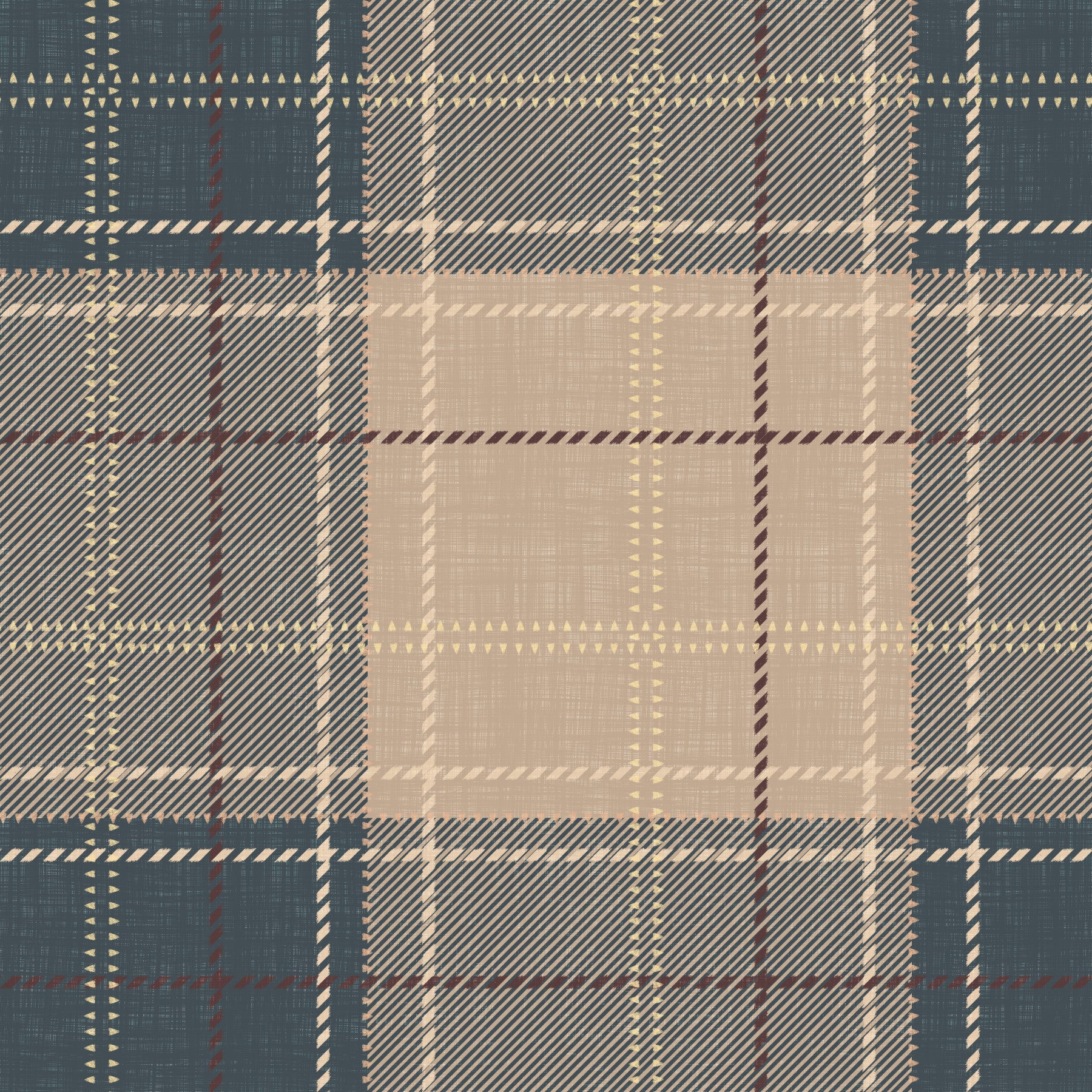 Winter Heritage - Tartan Checkerboard Plaid Block - Crisp Indigo Tint Wallpaper⁠