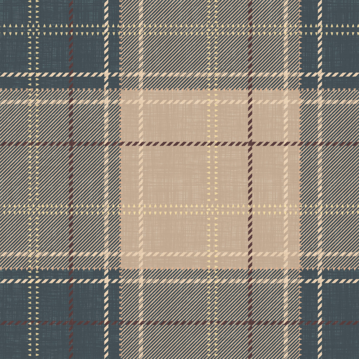 Winter Heritage - Tartan Checkerboard Plaid Block - Crisp Indigo Tint Wallpaper⁠ in your room — zoomed