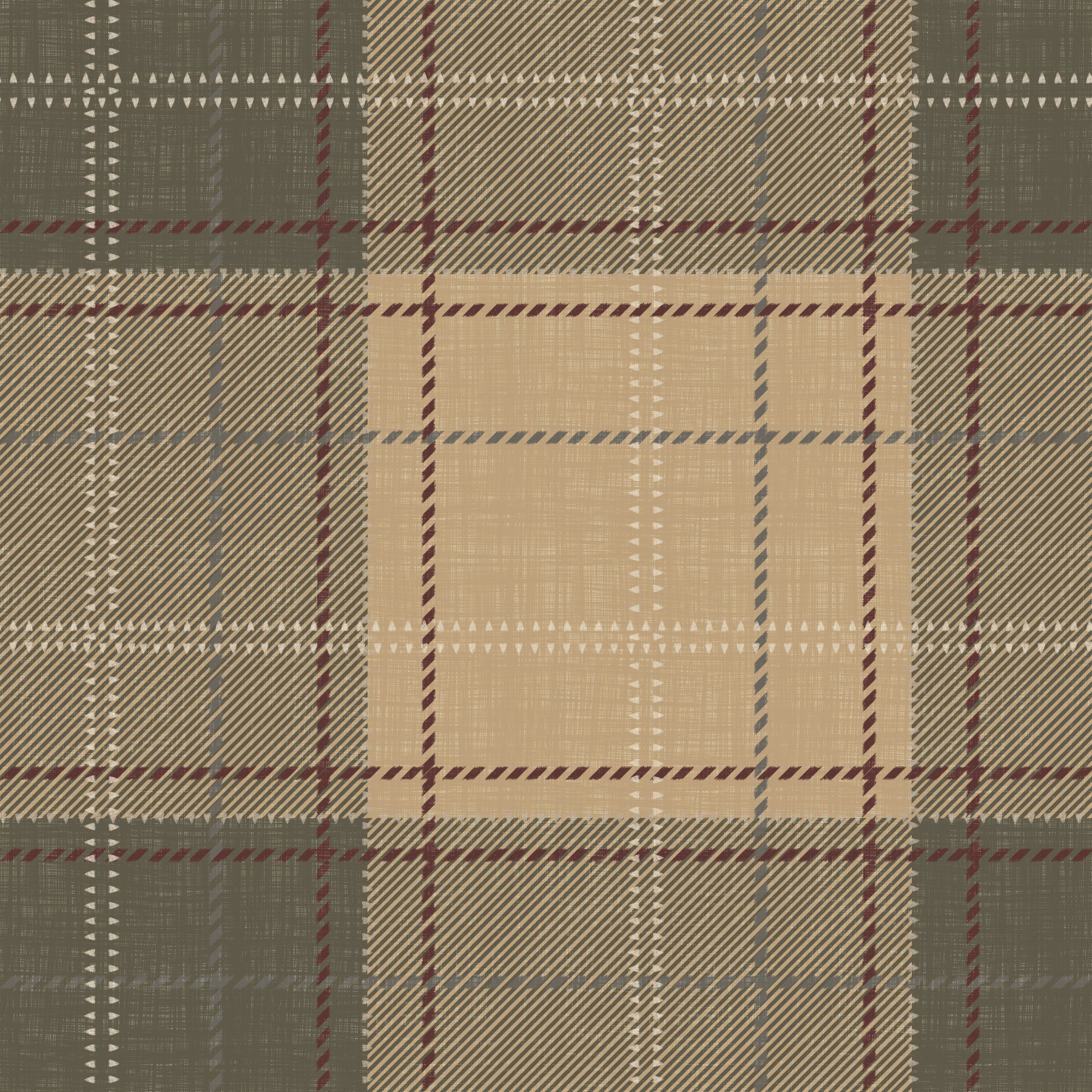 Winter Heritage - Tartan Checkerboard Plaid Block - Warm Earth Shade Wallpaper⁠