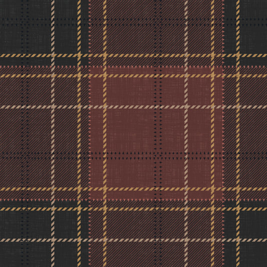 Winter Heritage - Tartan Checkerboard Plaid Block - Dark Moody Tone Wallpaper⁠