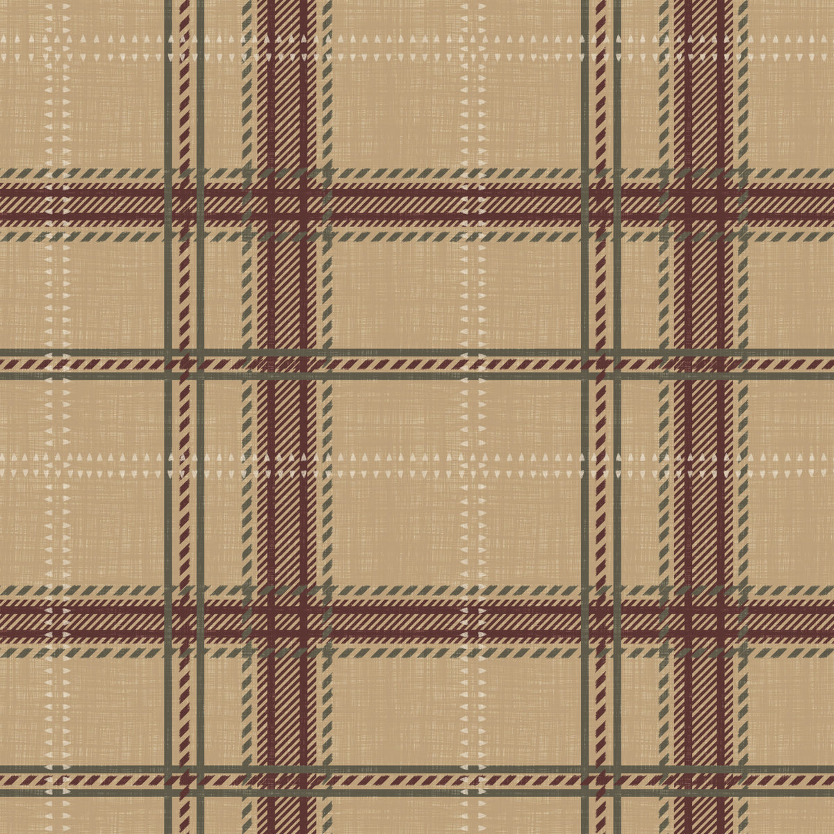 Winter Heritage - Windowpane Tartan Plaid Check - Warm Earth Shade Wallpaper⁠ in your room — zoomed