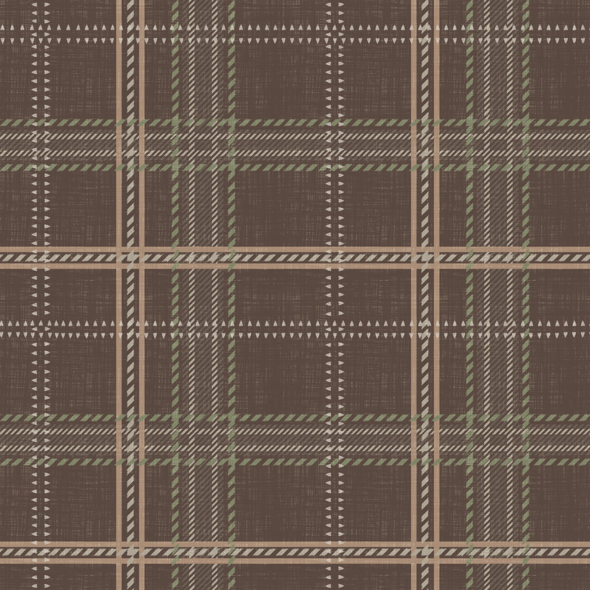 Winter Heritage - Windowpane Tartan Plaid Check - Soft Taupe Blend Wallpaper⁠
