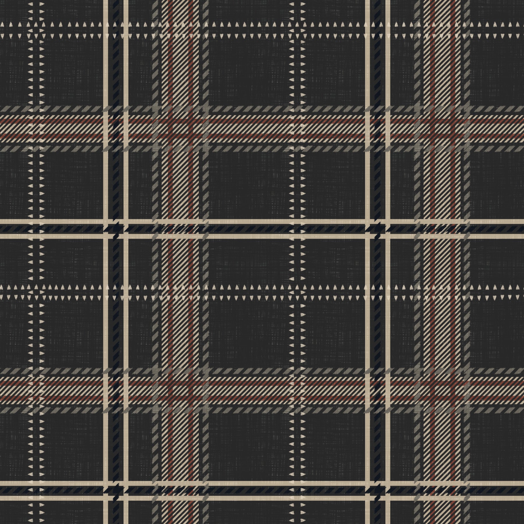 Winter Heritage - Windowpane Tartan Plaid Check - Bold High Contrast Wallpaper⁠