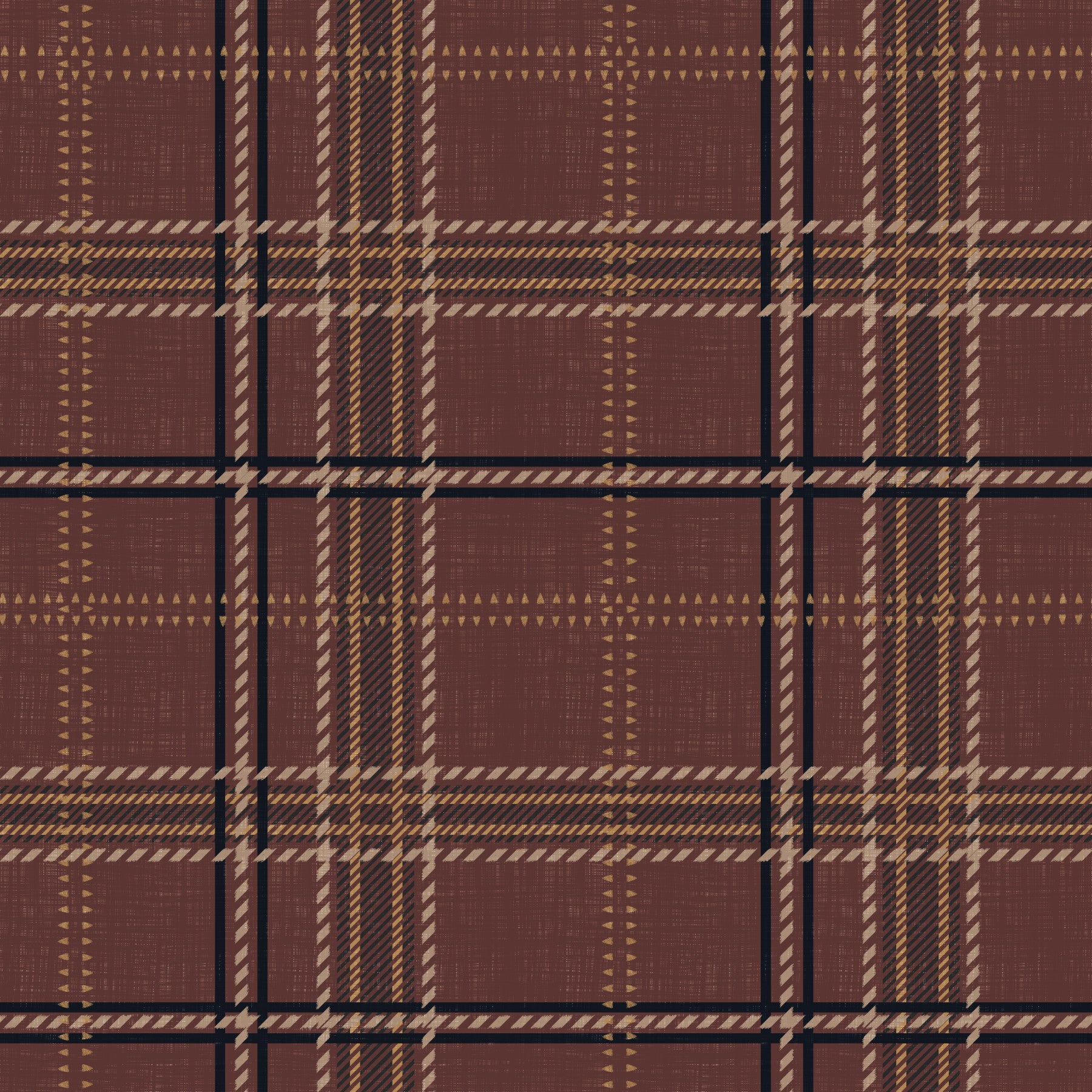 Winter Heritage - Windowpane Tartan Plaid Check - Dark Moody Tone Wallpaper⁠