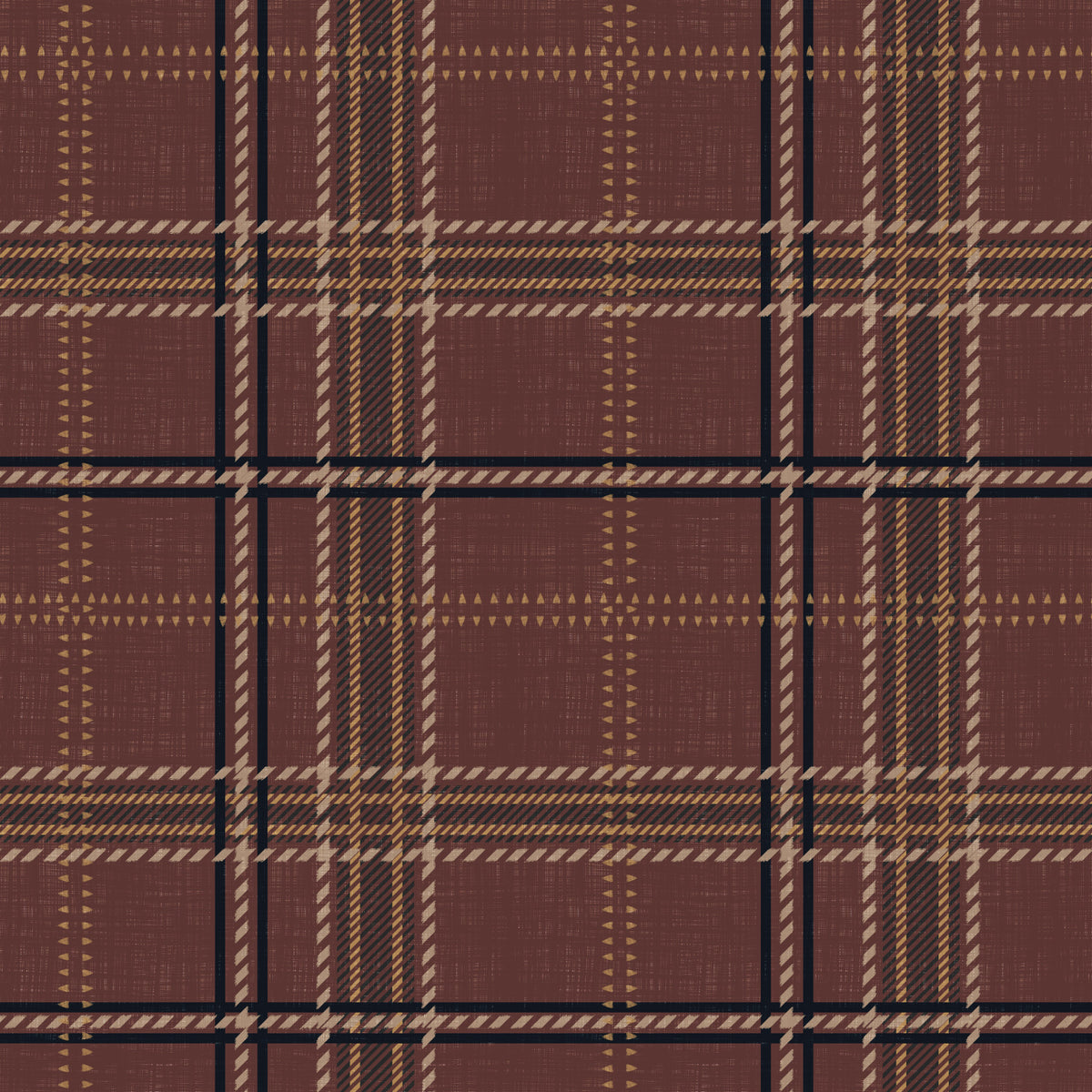Winter Heritage - Windowpane Tartan Plaid Check - Dark Moody Tone Wallpaper⁠