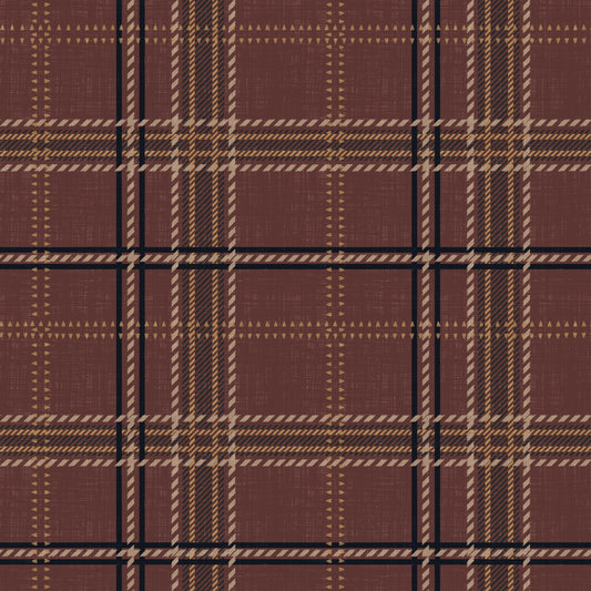 Winter Heritage - Windowpane Tartan Plaid Check - Dark Moody Tone Wallpaper⁠