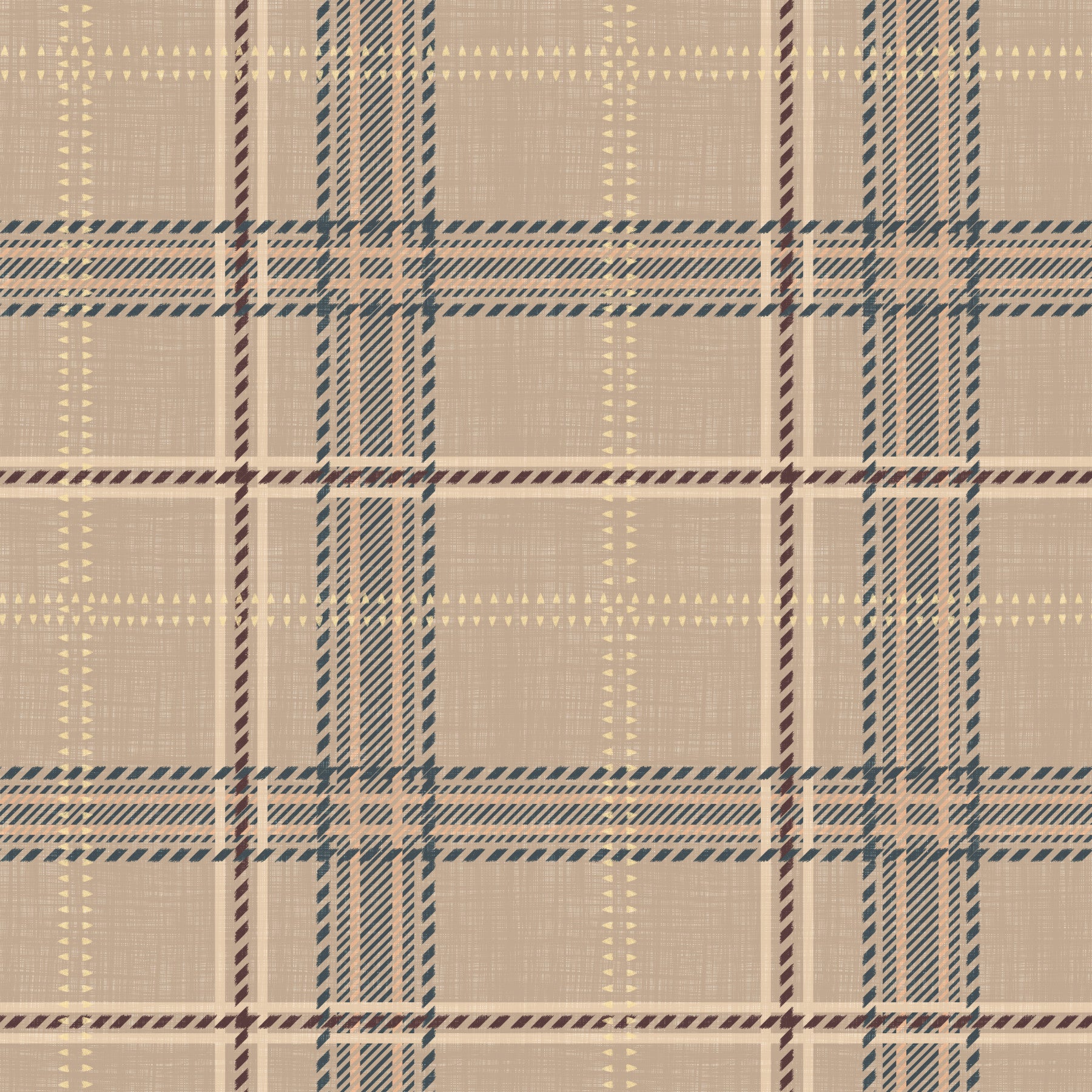 Winter Heritage - Windowpane Tartan Plaid Check - Crisp Indigo Tint Wallpaper⁠