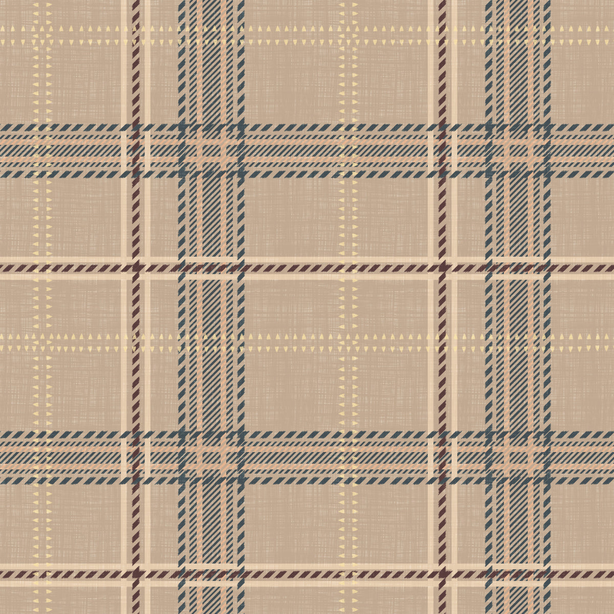 Winter Heritage - Windowpane Tartan Plaid Check - Crisp Indigo Tint Wallpaper⁠