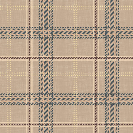 Winter Heritage - Windowpane Tartan Plaid Check - Crisp Indigo Tint Wallpaper⁠