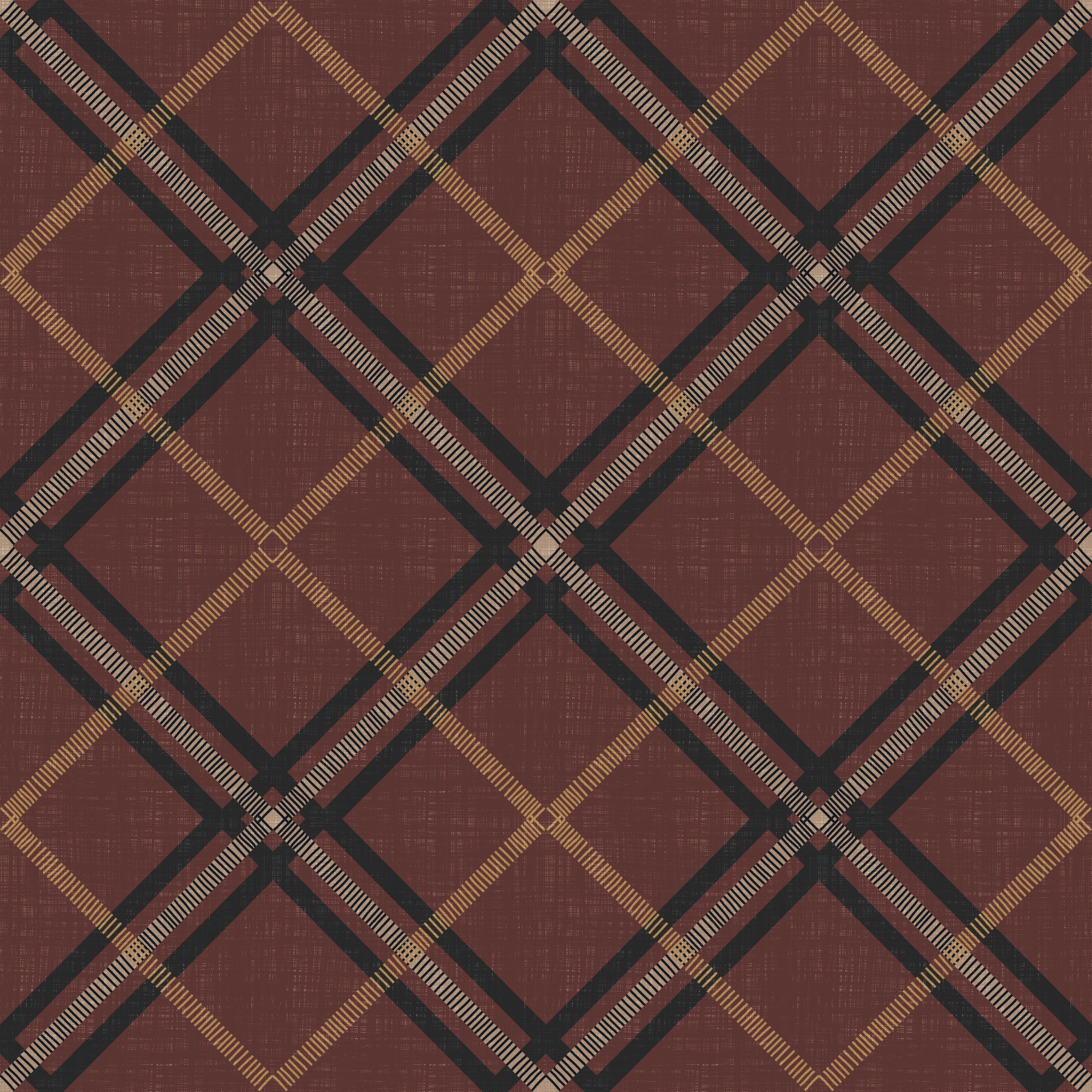 Winter Heritage - Tartan Trellis Plaid Grid - Dark Moody Mix Wallpaper⁠