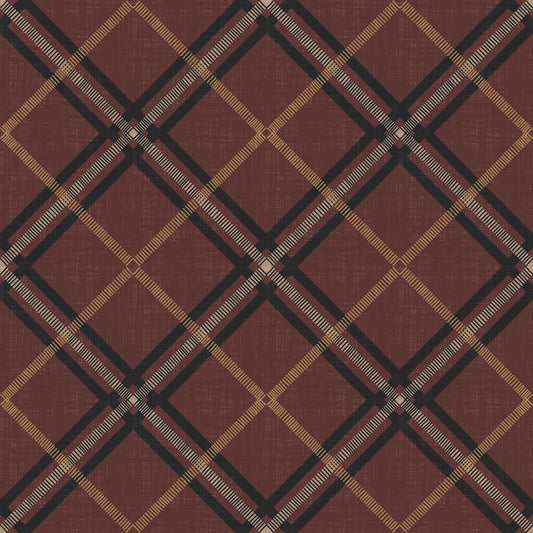 Winter Heritage - Tartan Trellis Plaid Grid - Dark Moody Mix Wallpaper⁠