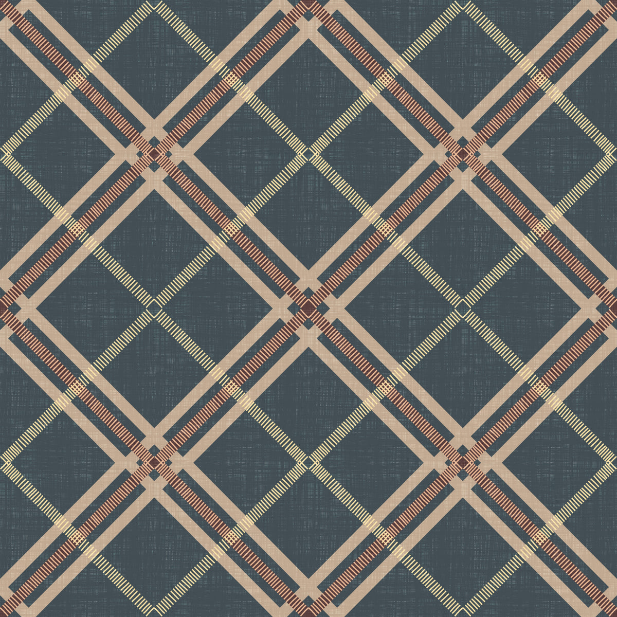 Winter Heritage - Tartan Trellis Plaid Grid - Crisp Cool Tone Wallpaper⁠
