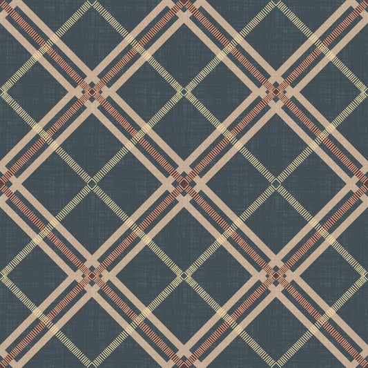 Winter Heritage - Tartan Trellis Plaid Grid - Crisp Cool Tone Wallpaper⁠