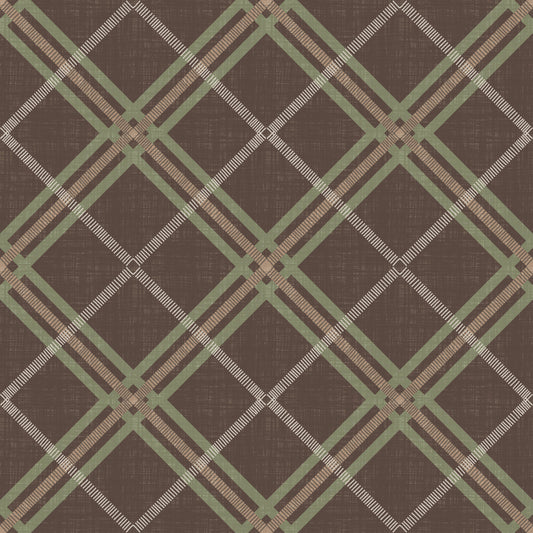 Winter Heritage - Tartan Trellis Plaid Grid - Soft Muted Hue Wallpaper⁠