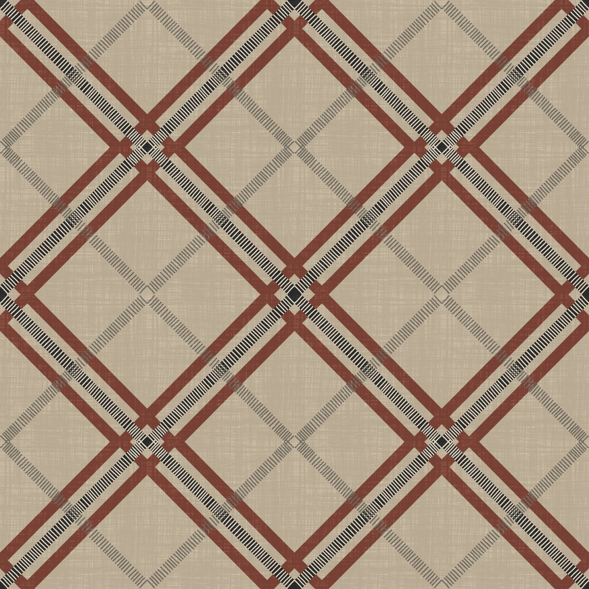 Winter Heritage - Tartan Trellis Plaid Grid - Deep Bold Shade Wallpaper⁠