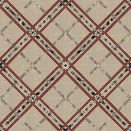 Winter Heritage - Tartan Trellis Plaid Grid - Deep Bold Shade Wallpaper⁠