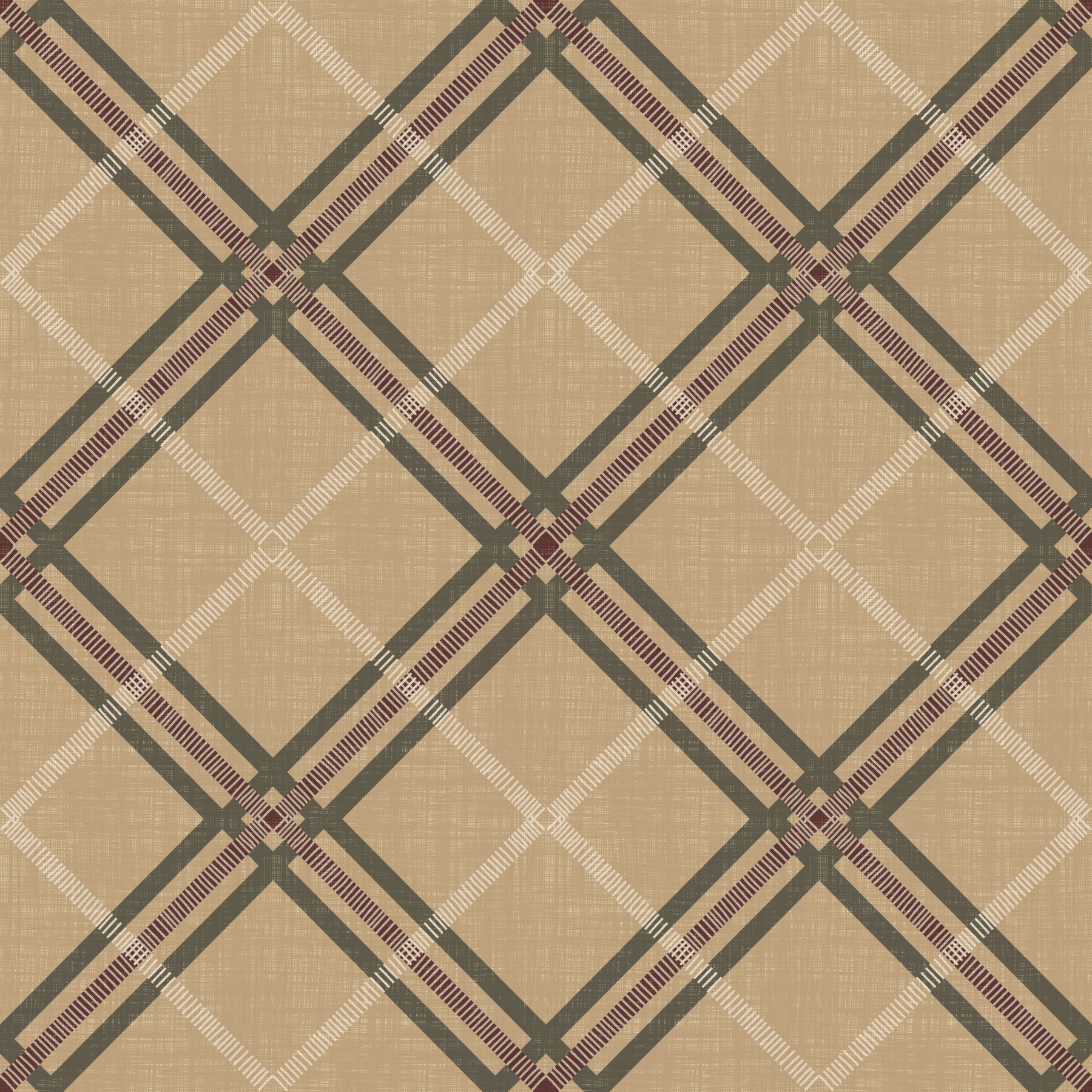 Winter Heritage - Tartan Trellis Plaid Grid - Rich Warm Tones Wallpaper⁠