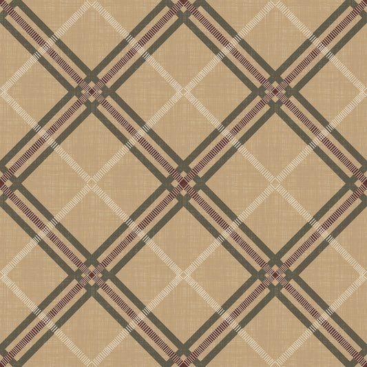 Winter Heritage - Tartan Trellis Plaid Grid - Rich Warm Tones Wallpaper⁠