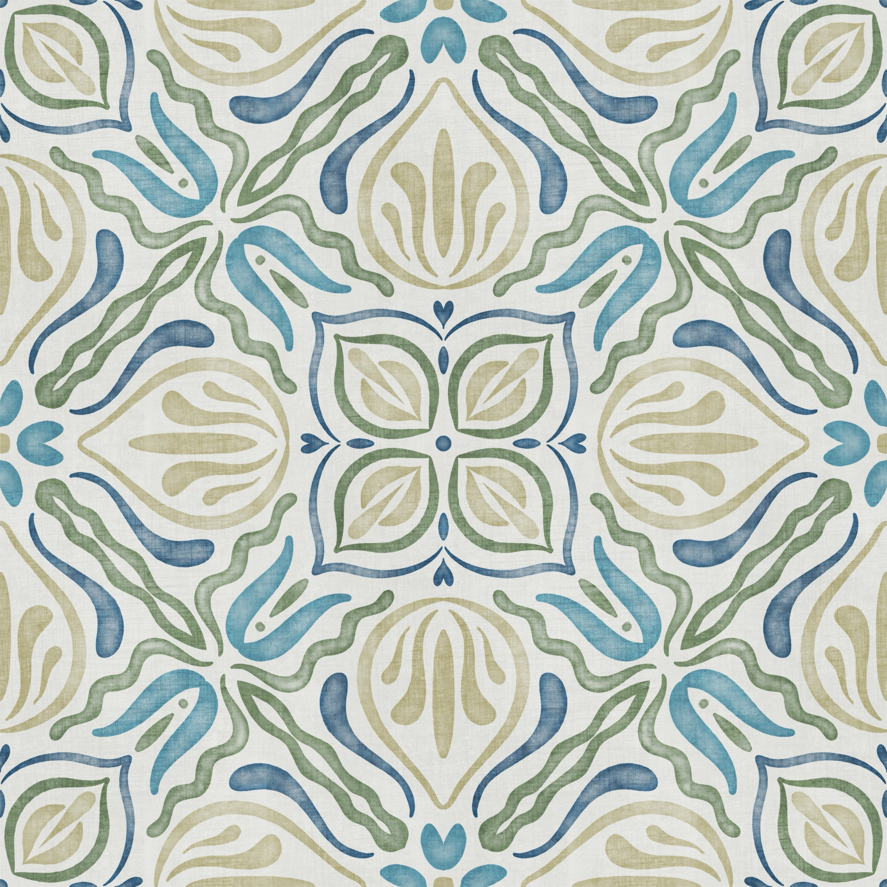 Fluid Azure Flora Wallpaper⁠