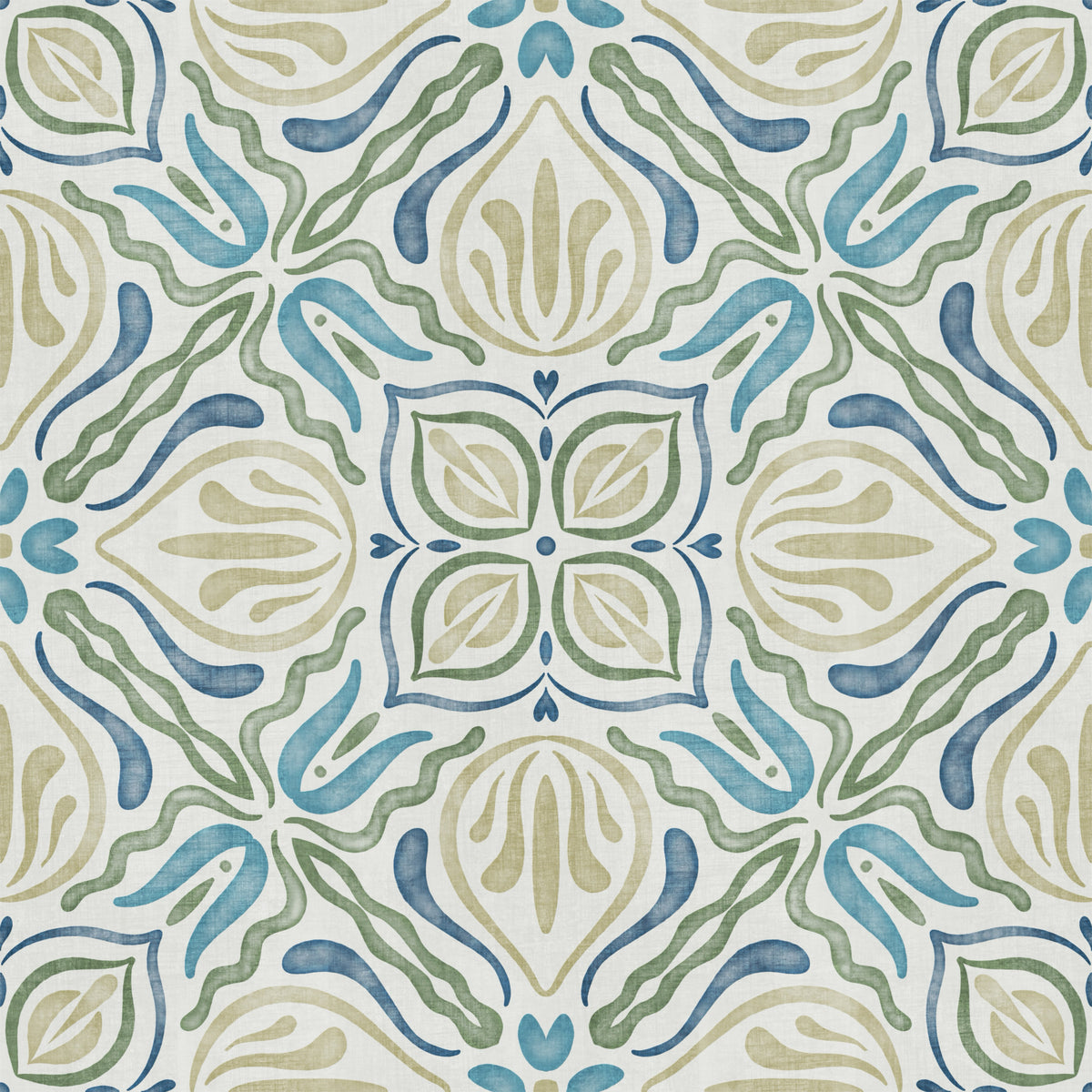 Fluid Azure Flora Wallpaper⁠