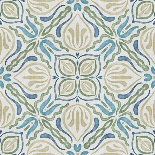 Fluid Azure Flora Wallpaper⁠