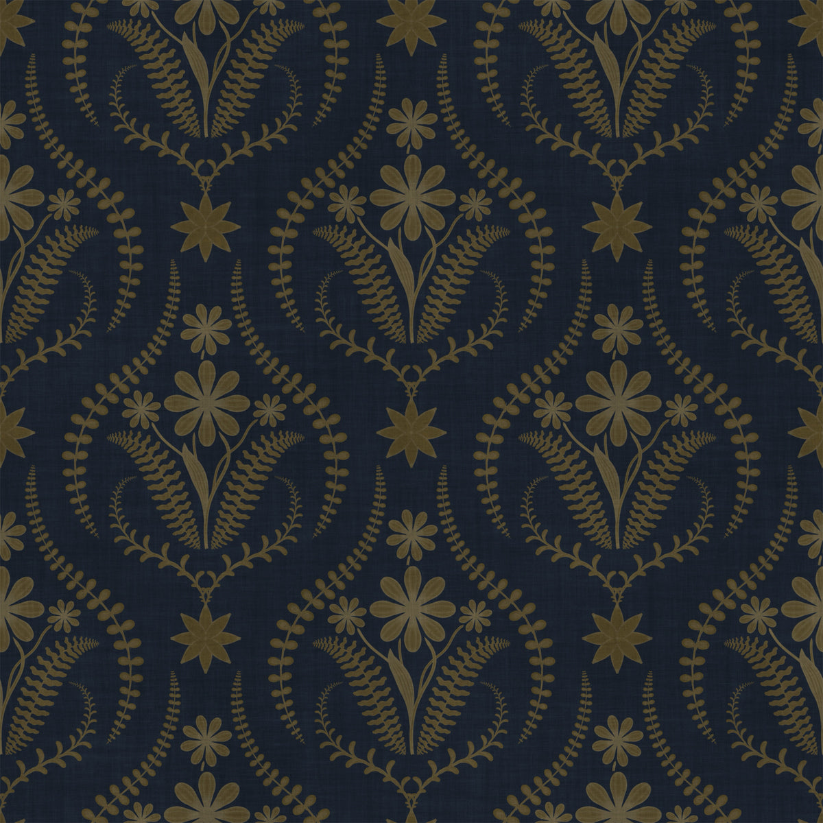 Midnight Floral Damask Pattern Wallpaper⁠ in your room