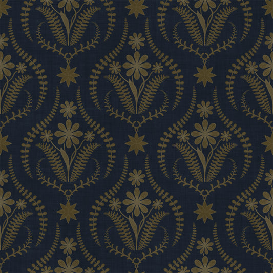 Midnight Floral Damask Pattern Wallpaper⁠