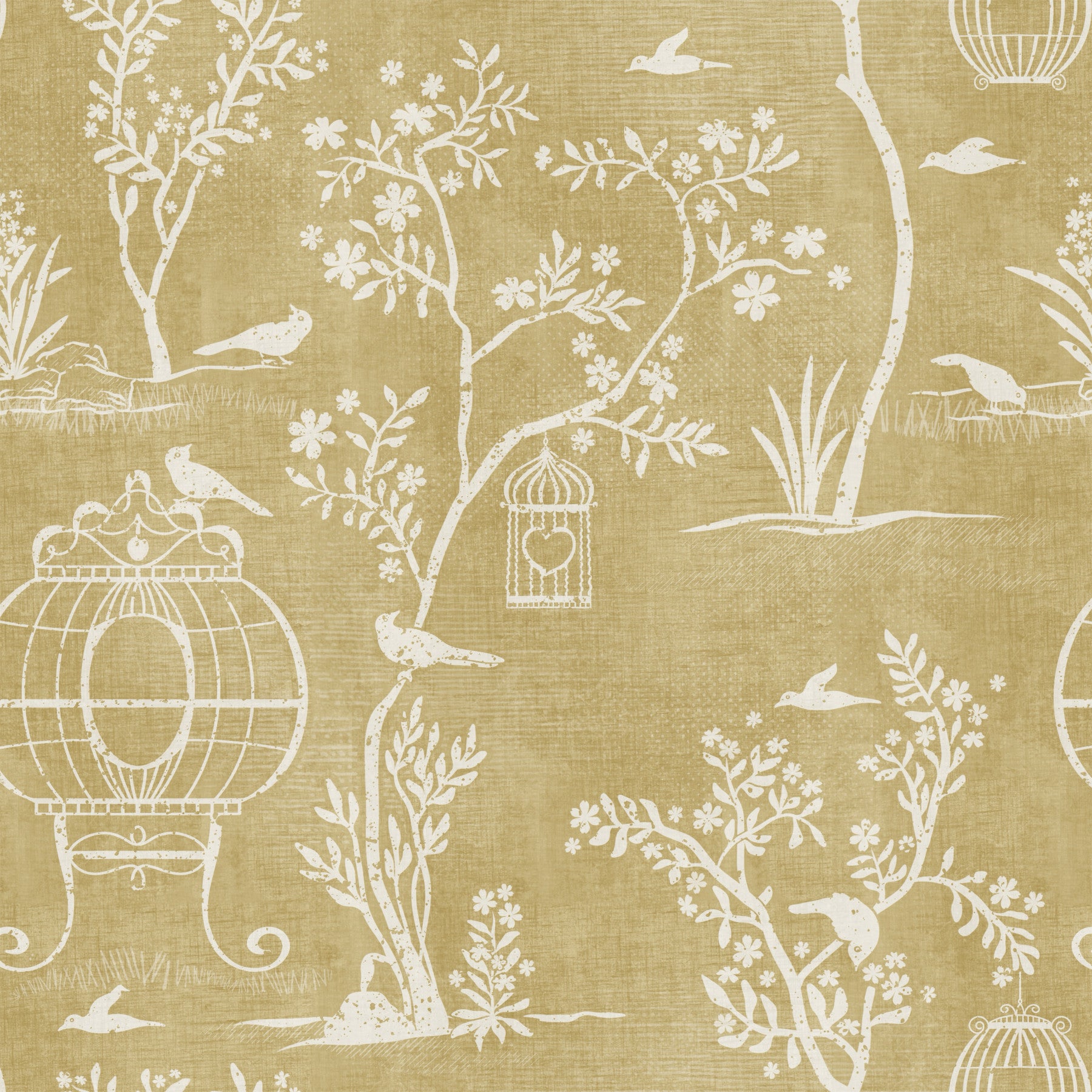 Chinoiserie Garden Birdcage  Wallpaper⁠