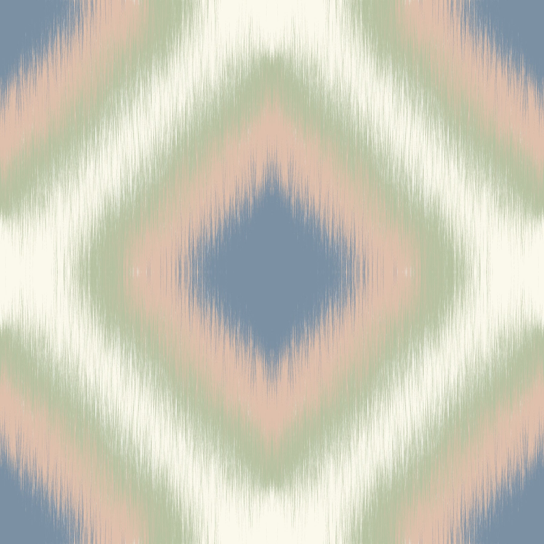 Heritage Ikat - Denim Blue and Blush Pink Grandmillennial Diamonds Wallpaper⁠