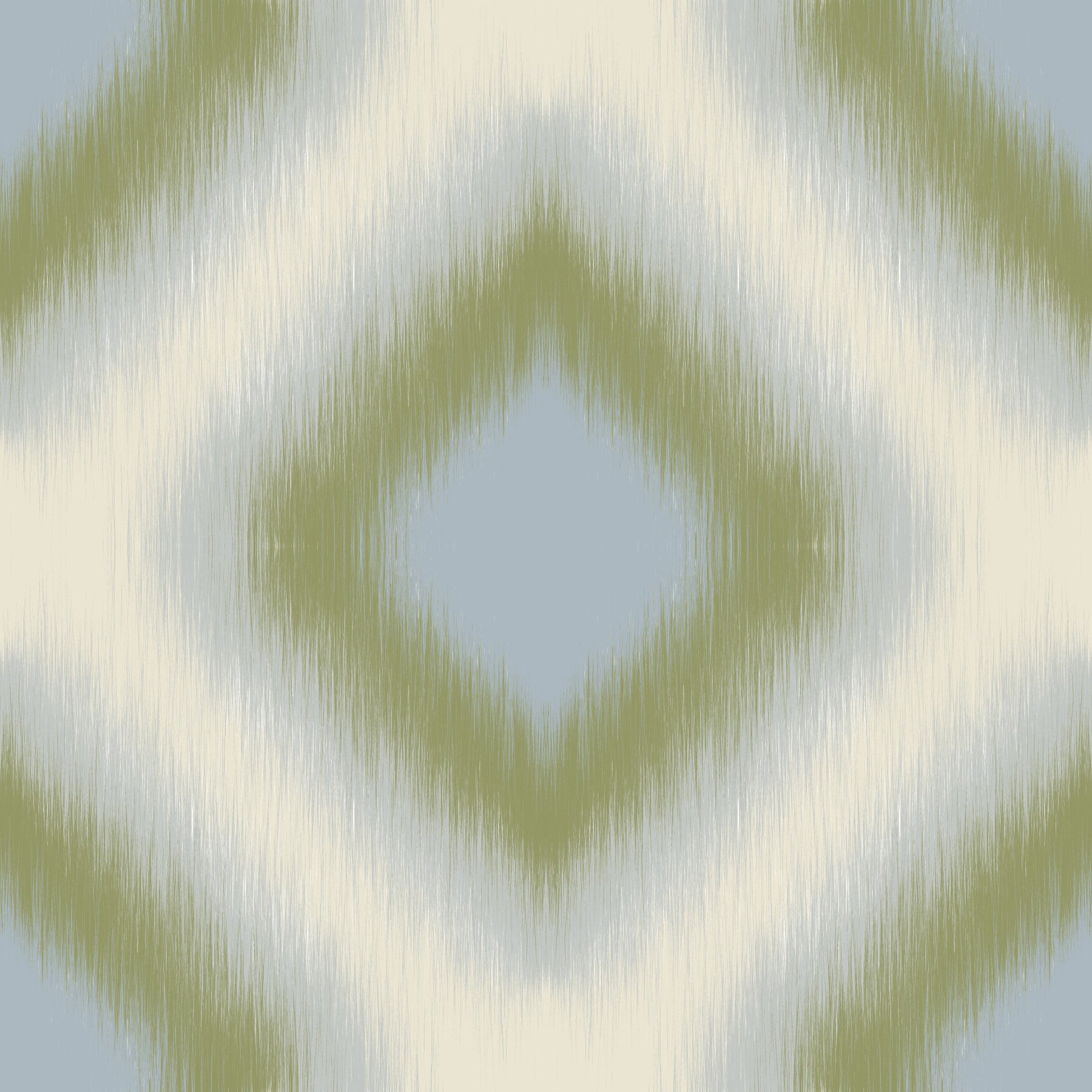 Heritage Ikat - Sage Green and French Blue Grandmillennial Diamonds Wallpaper⁠