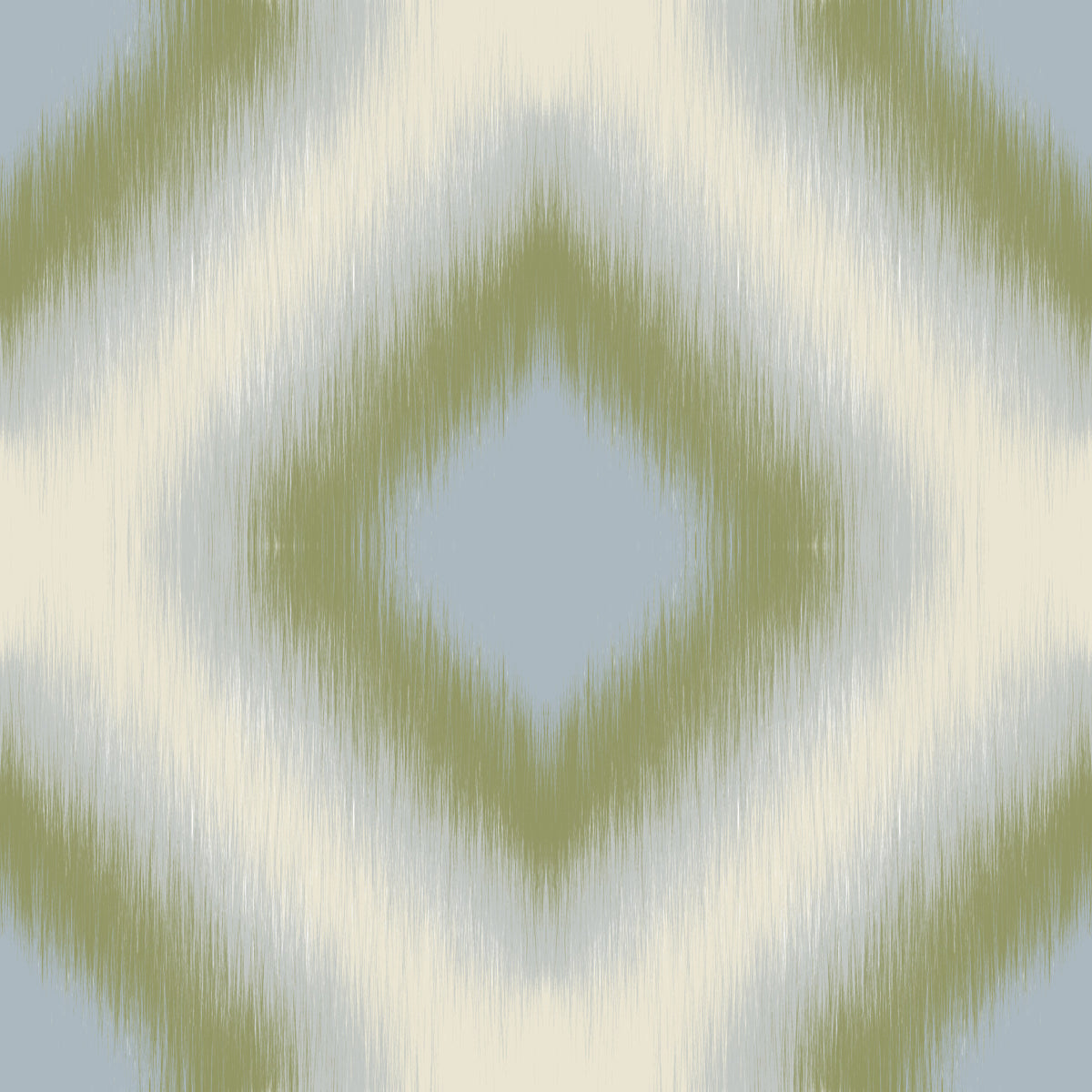 Heritage Ikat - Sage Green and French Blue Grandmillennial Diamonds Wallpaper⁠ in your room — zoomed