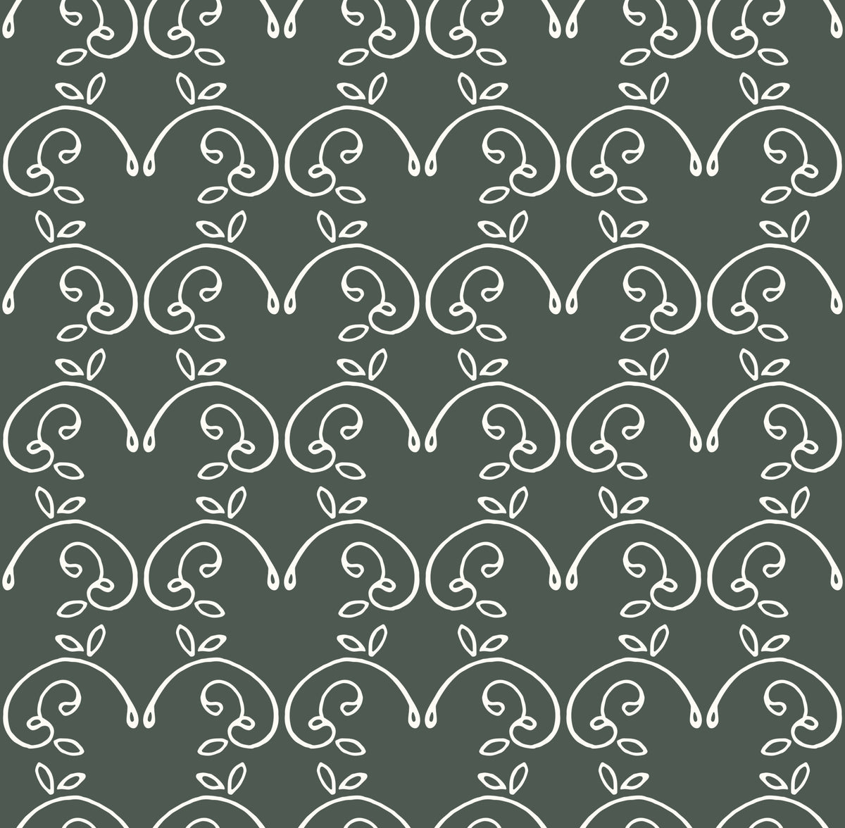 Sage Green Organic Arch Pattern Wallpaper⁠ in your room
