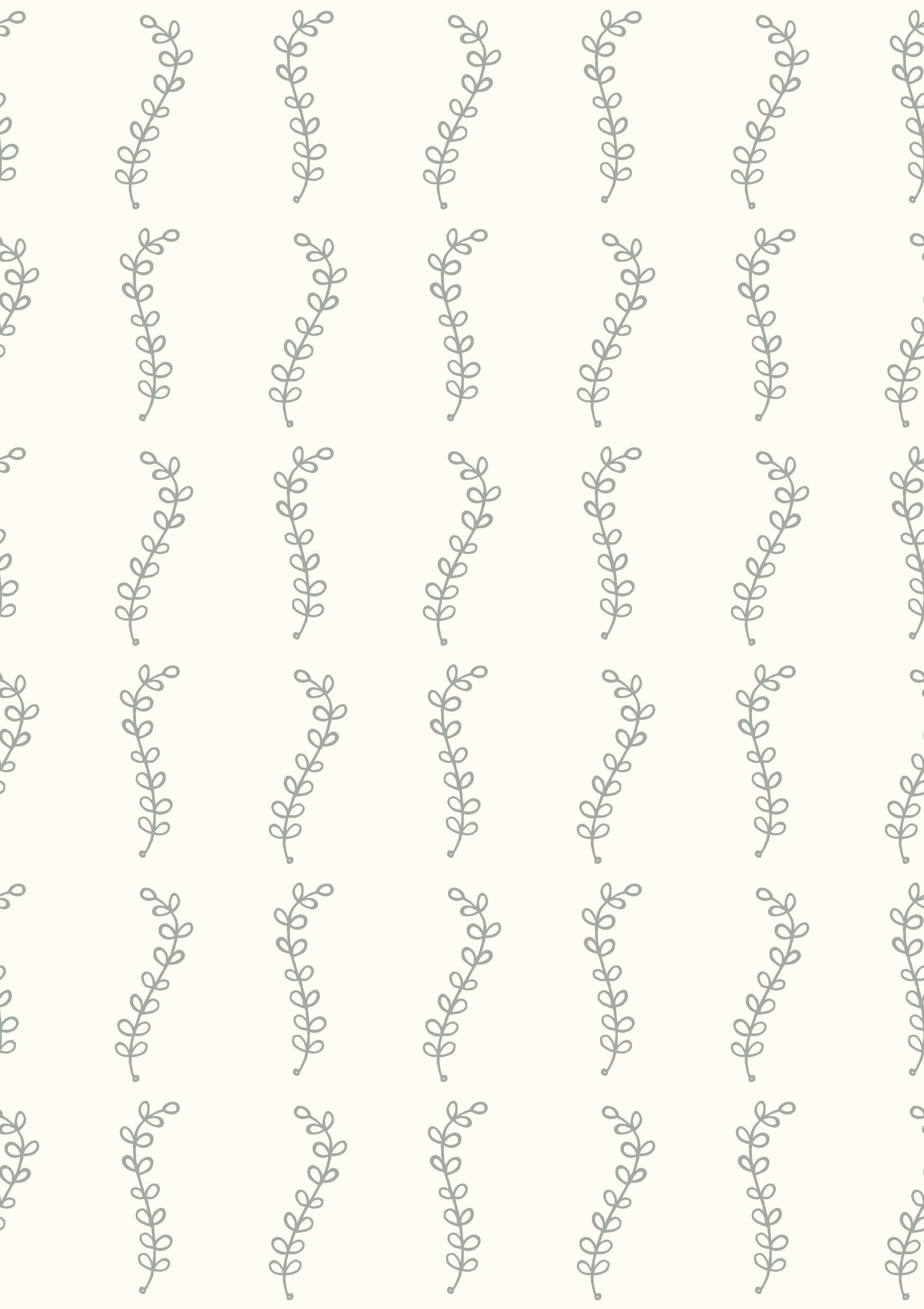 Minimalist Sage Leaf Sprigs Wallpaper⁠