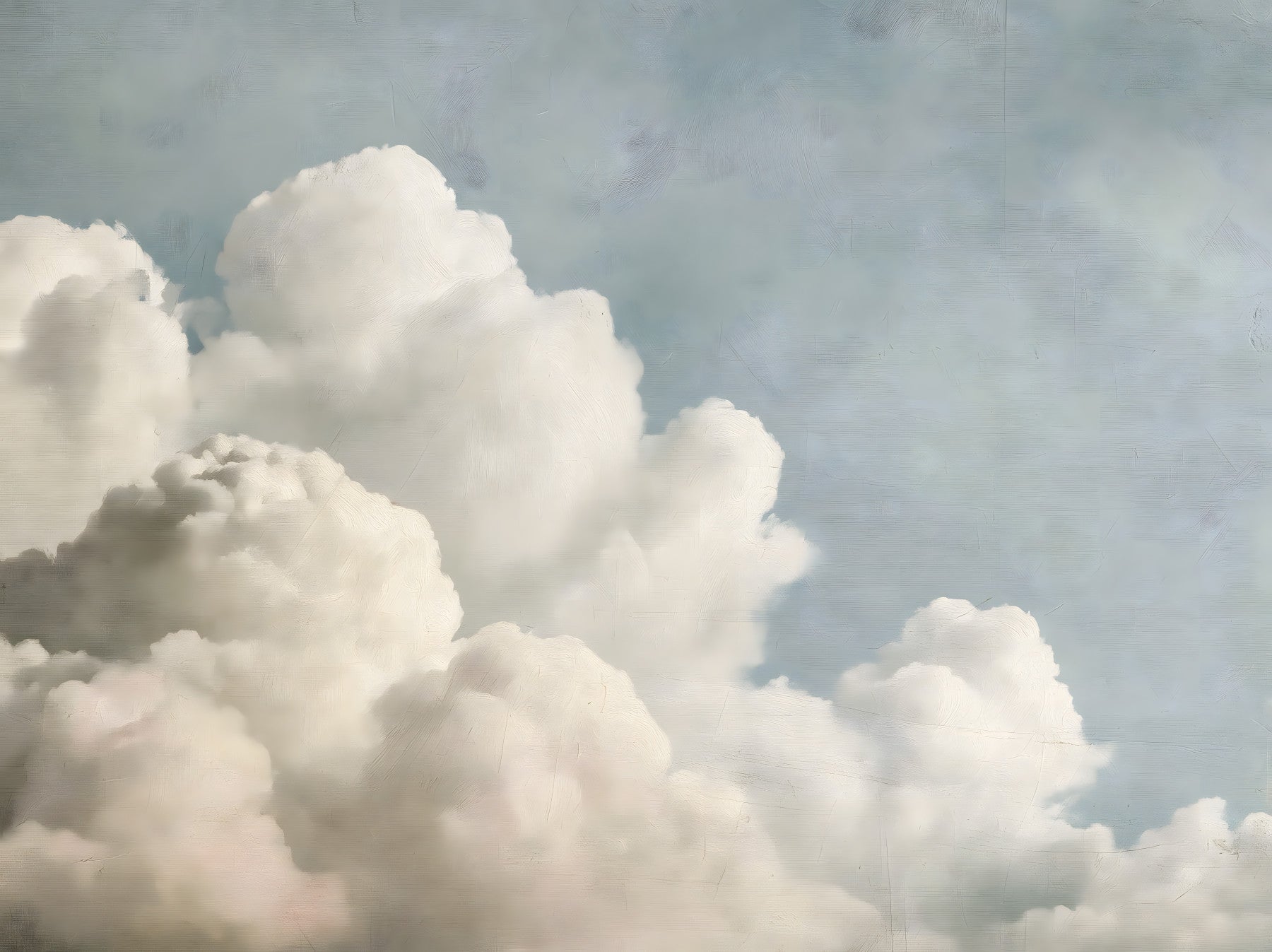 Dreamy Painted Clouds Wall Mural