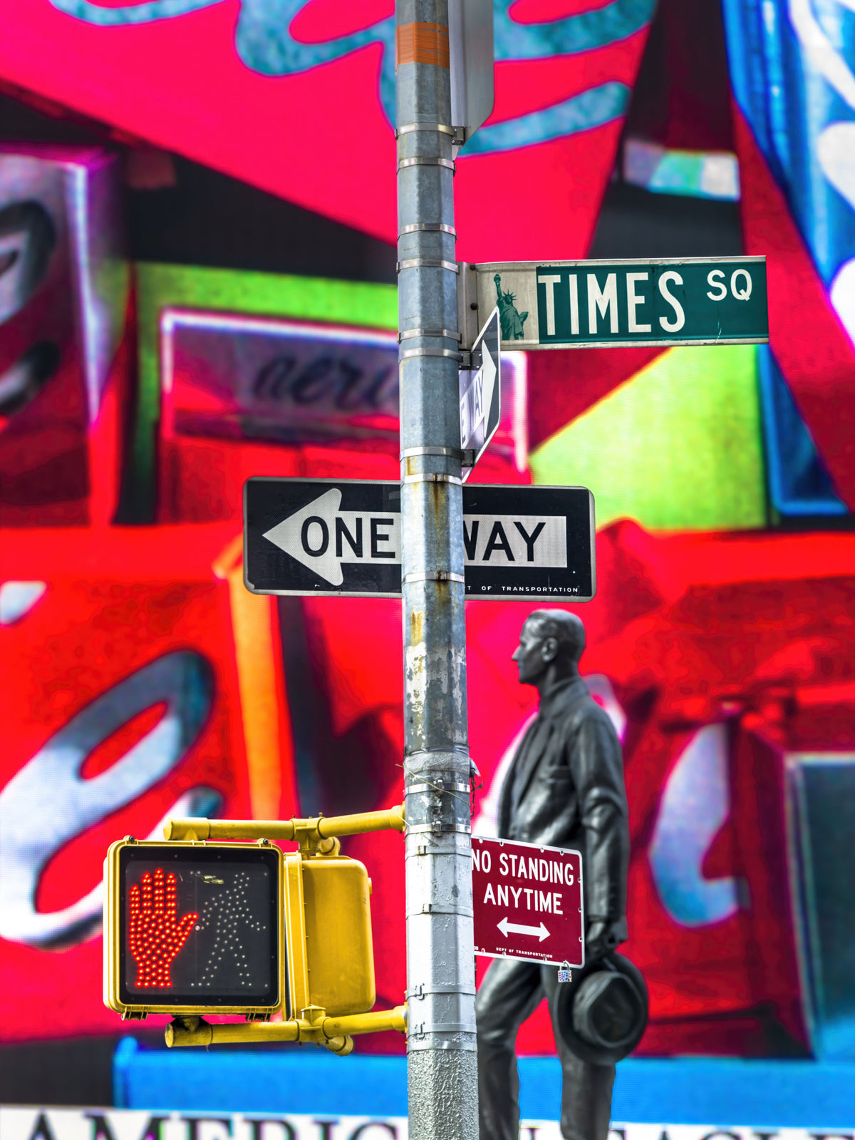 Neon Manhattan Intersection Wall Mural in your room