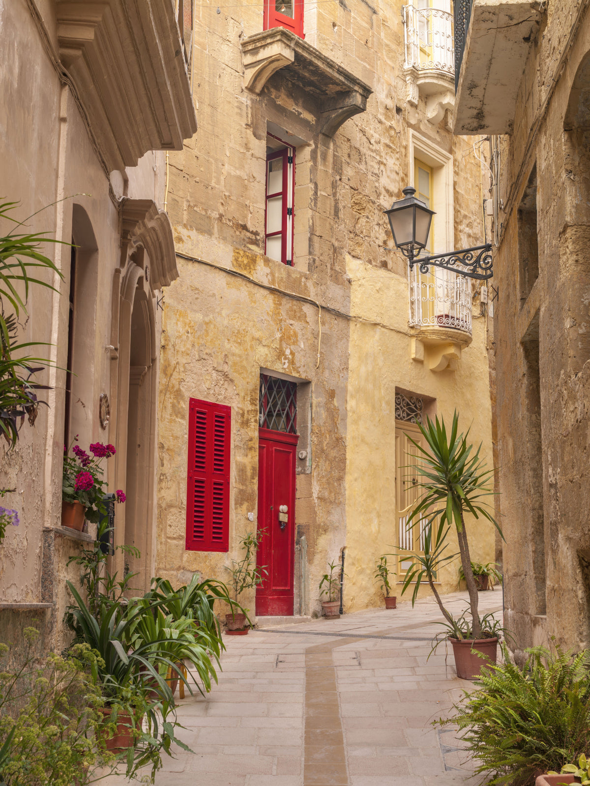 Rustic European Stone Streetscape Wall Mural in your room — zoomed