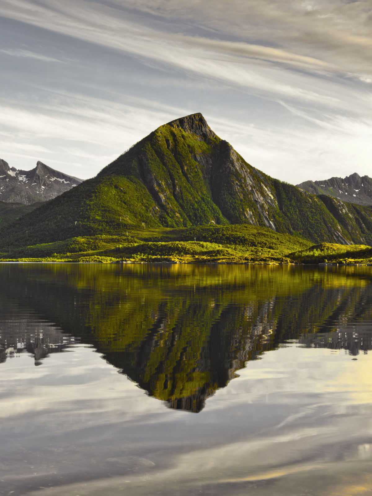 Glacial Lake and Mountain Vista Wall Mural in your room