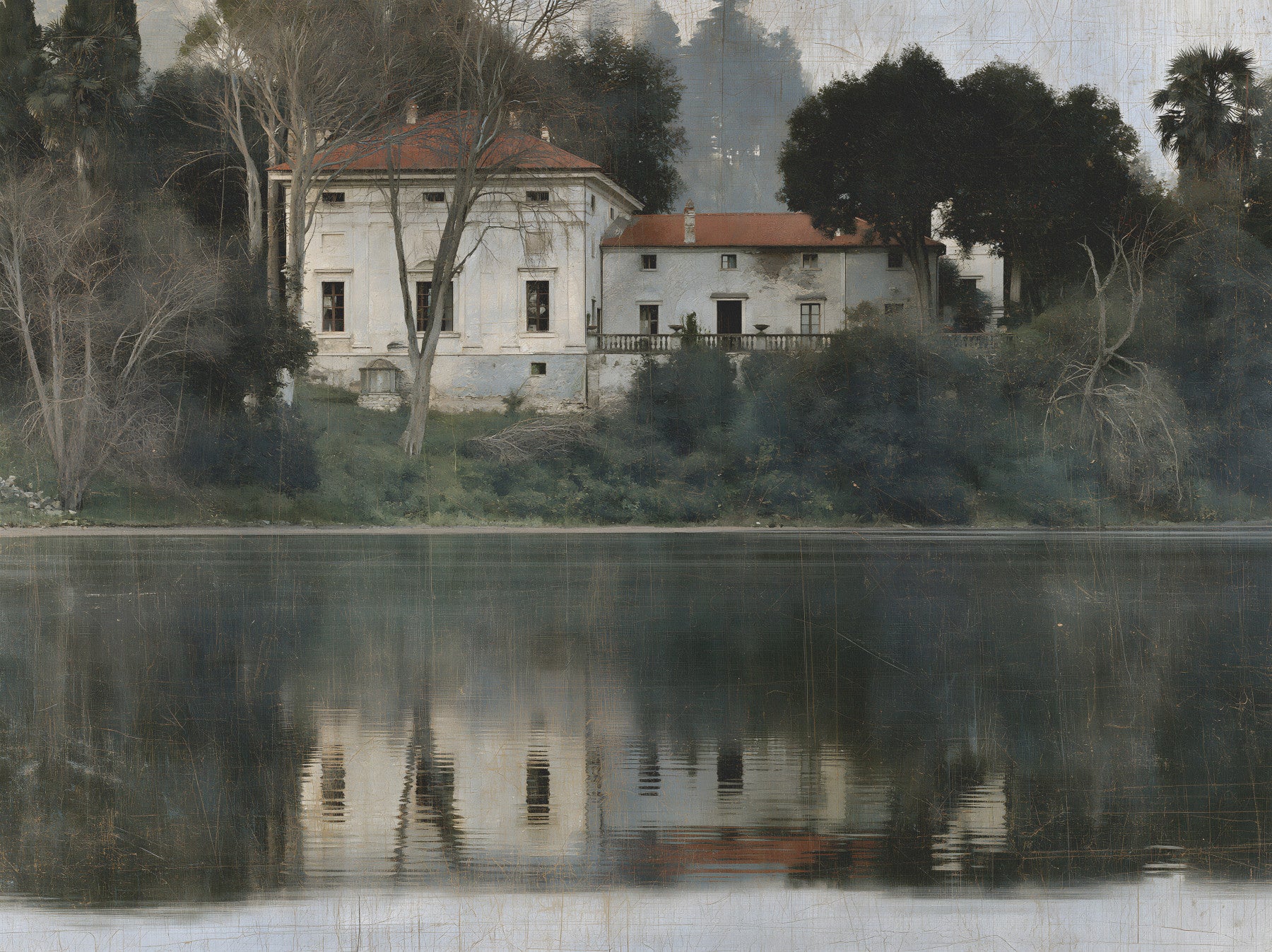 Aged European Estate Reflections Wall Mural