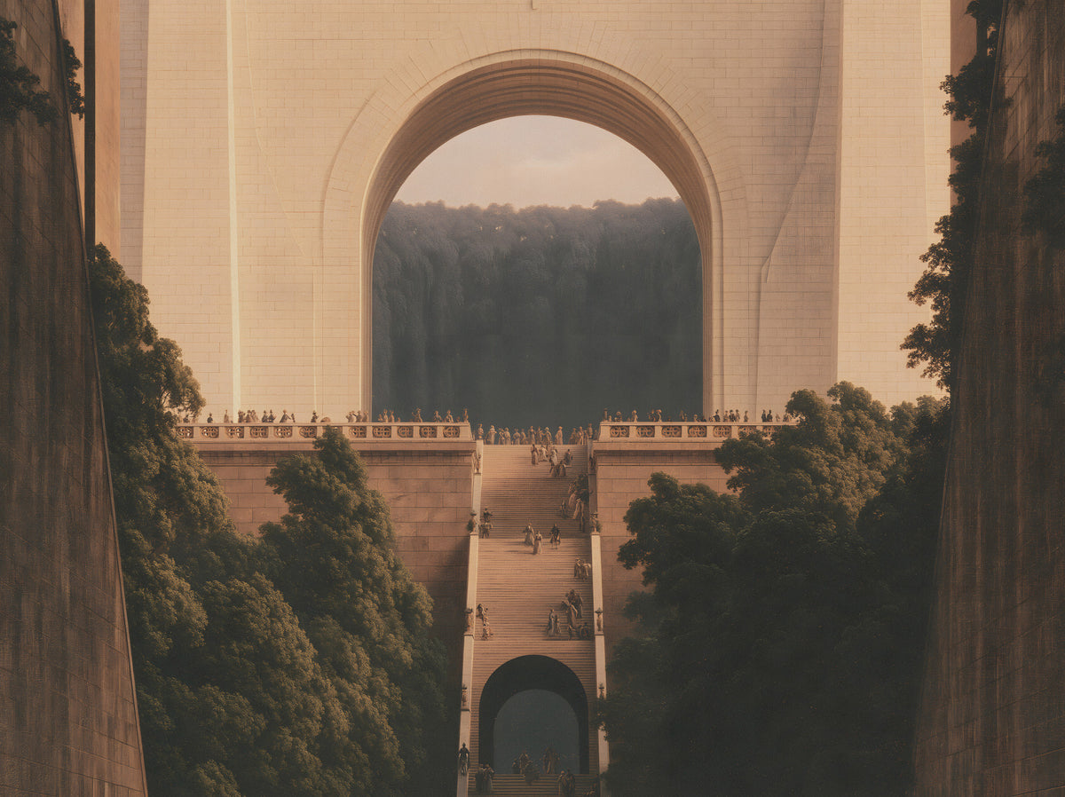 Monumental Stone Passage Wall Mural in your room — zoomed