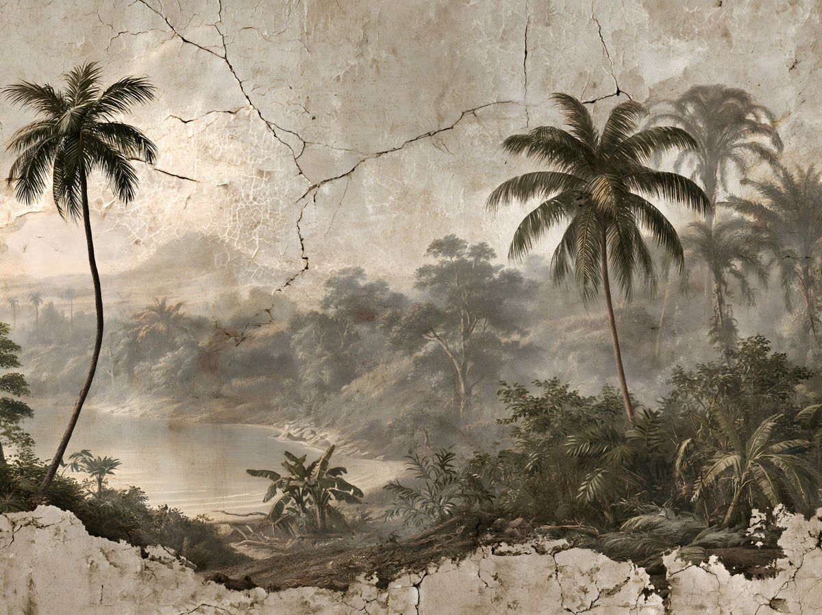 Aged Plaster Coastal Vista Wall Mural in your room