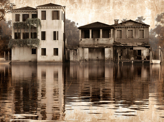 Venetian Riverside Reflection Wall Mural