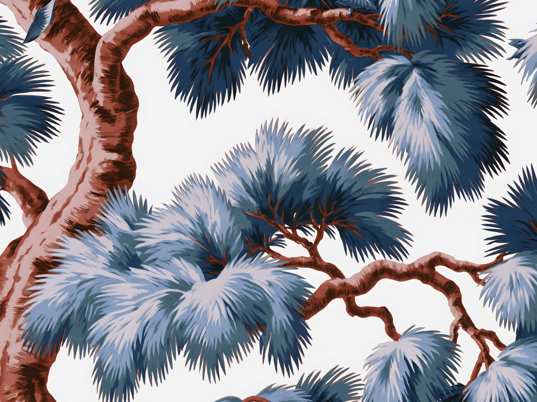 Azure Evergreen Canopy Wall Mural