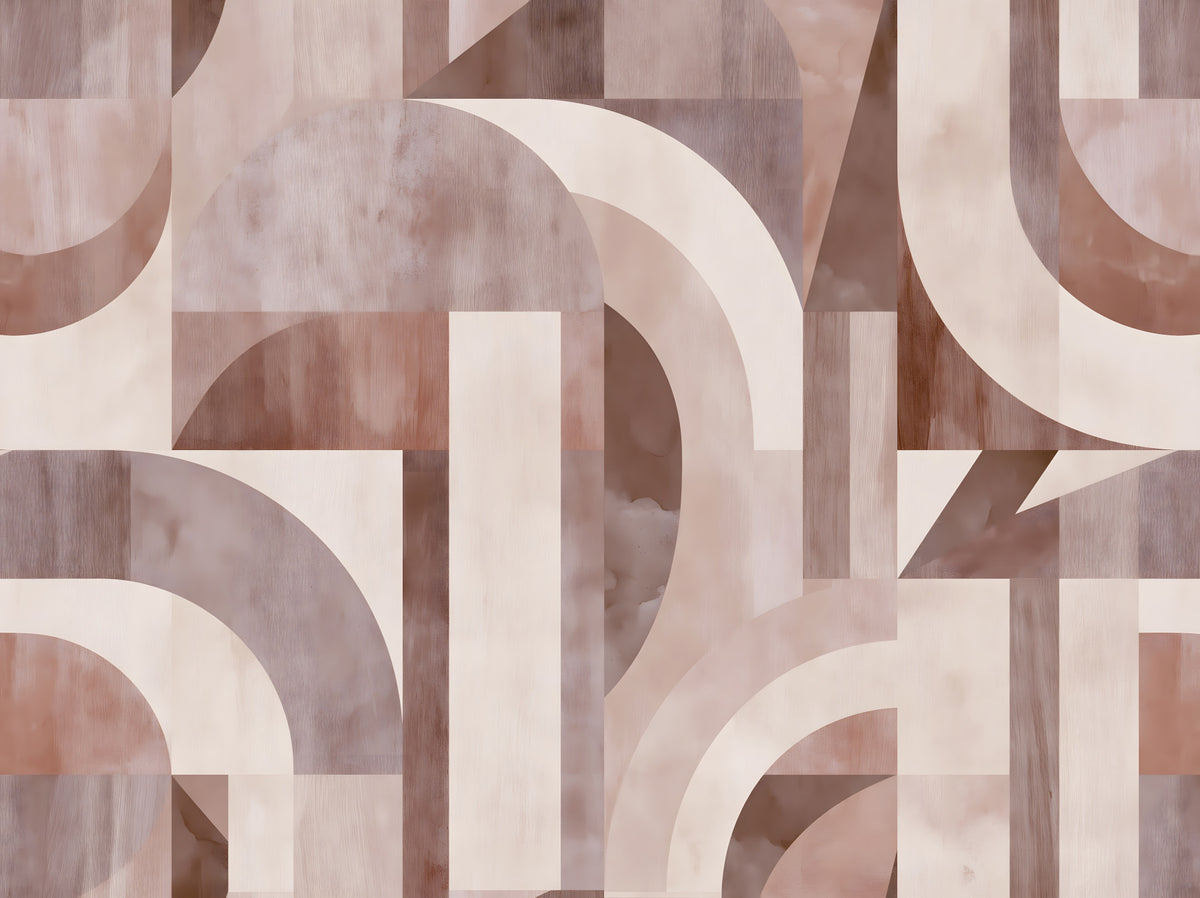 Geometric Terracotta Arches Wall Mural in your room — zoomed