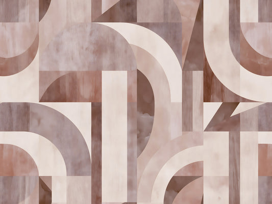 Geometric Terracotta Arches Wall Mural