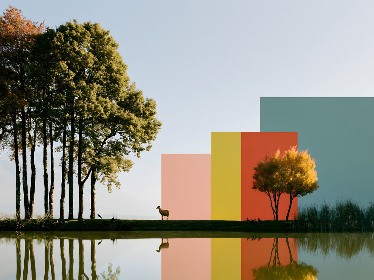 Minimalist Landscape Reflection Wall Mural