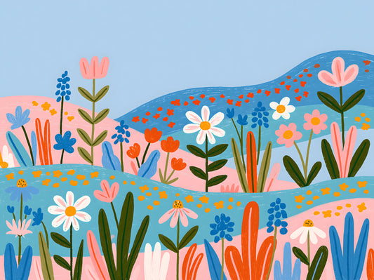 Bohemian Spring Meadow Landscape Wall Mural
