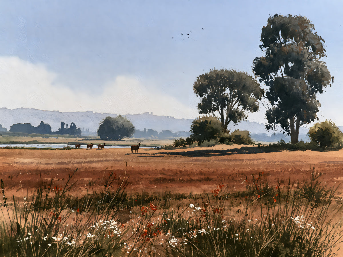 Serene Meadow Wildlife Landscape Wall Mural in your room